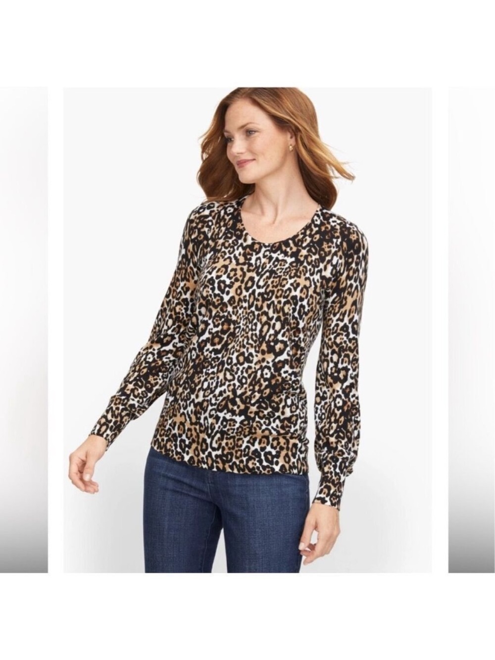 77 % OFF RETAIL NW  Talbots  Pure Merino Wool Plus Size Leopard Print Sweater
